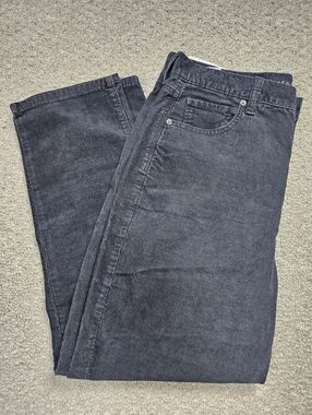 American Eagle Black Corduroy Stretch High Rise Mom Jean Pants 14 Regular